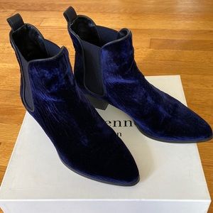 L.K. Bennett Becky Blue/Navy Velvet 37 (US Women's 6.5)